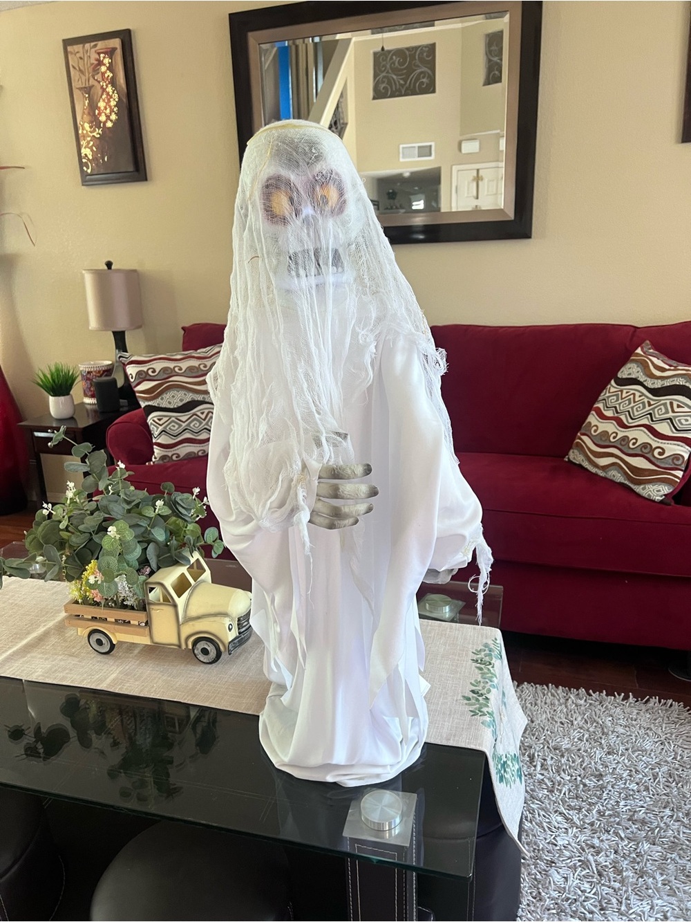 Set of 3 Talking Halloween Decorations – Ghost, Skull & Grim Reaper